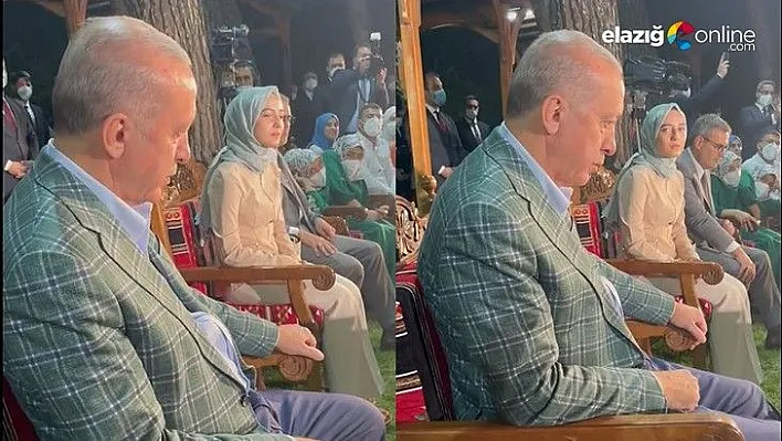 Cumhurbaşkanı Erdoğan, şiirini dinlerken gözyaşlarına hakim olamadı