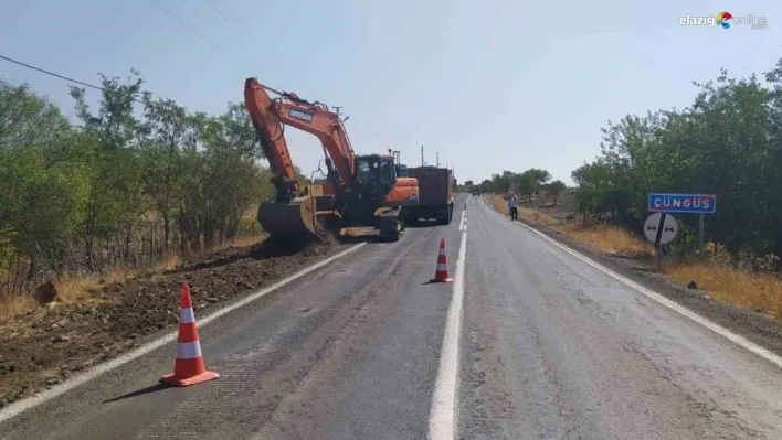 Çüngüş-Çermik arasında yol genişletme çalışması başladı