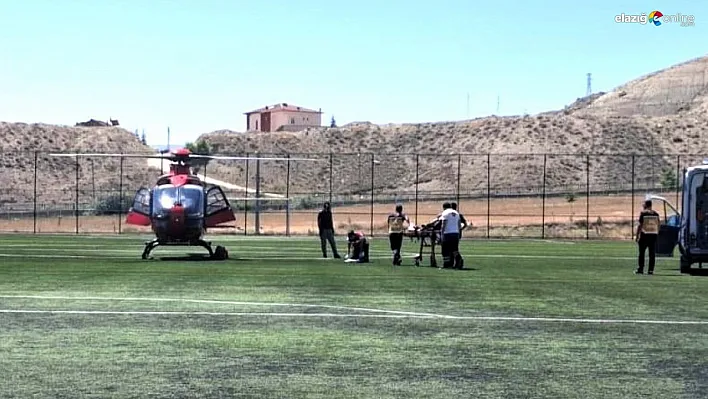 Darende'de eli kesilen vatandaş ambulans helikopterle Malatya'ya sevk edildi