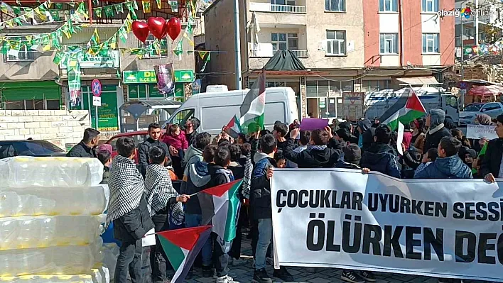 Dicle ilçesinde çocuklardan Gazze'ye destek yürüyüşü
