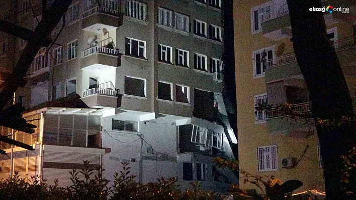 Diyarbakır'da ağır hasarlı binanın bir bölümü çöktü