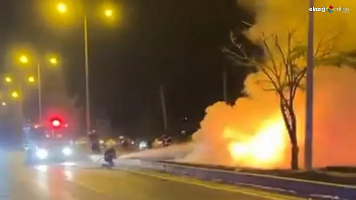 Diyarbakır'da alevlere teslim olan otomobilin sürücüsü yaralandı