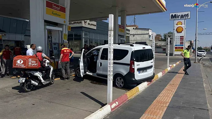 Diyarbakır'da otomobillerden biri petrol istasyonuna daldı