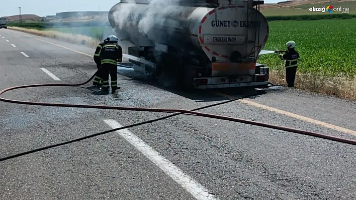 Diyarbakır'da faciadan dönüldü! Yakıt yüklü tanker alev aldı