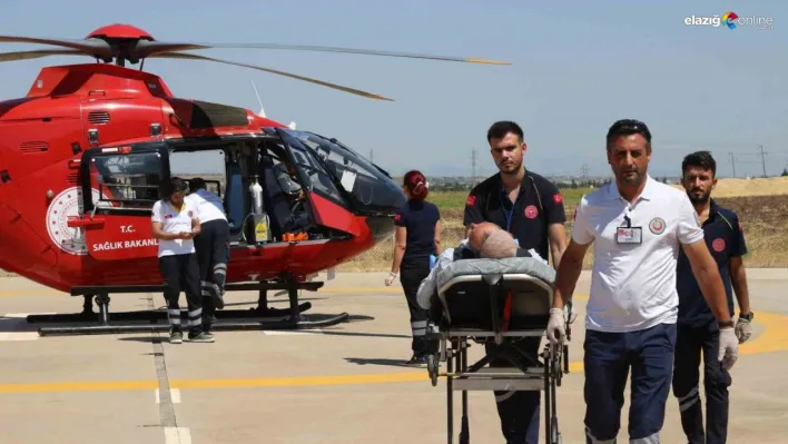 72 yaşındaki adam ambulans helikopterle hastaneye sevk edildi