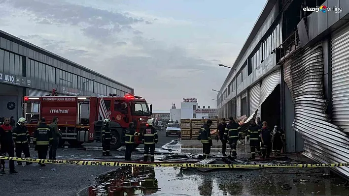Diyarbakır'da kepenk tamiri sırasında çıkan kıvılcımla 4 dükkan yandı