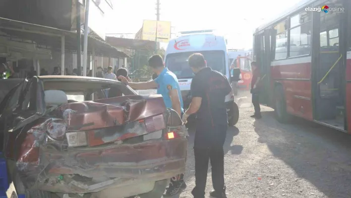 Diyarbakır'da park halindeki otomobile otobüs çarptı