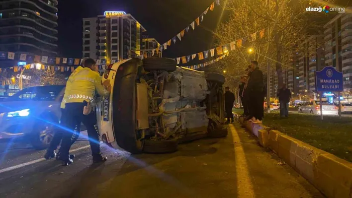 Seyir halindeyken el frenini çekince takla attı!