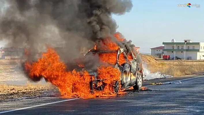 Diyarbakır'da seyir halindeki otomobil alevlere teslim oldu