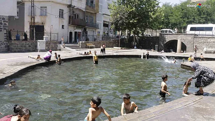 Diyarbakır'da sıcaktan bunalan çocuklar soluğu Anzele suyunda aldı