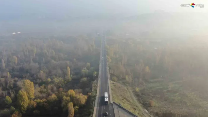 Diyarbakır'da sis altında kalan Hevsel Bahçeleri dron ile görüntülendi