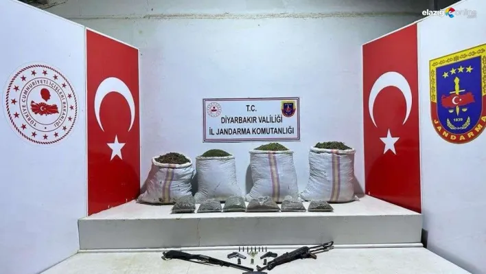 Diyarbakır'da uyuşturucu operasyonu: 74 kilogram esrar ile çok sayıda silah ele geçirildi