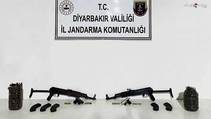 Diyarbakır'da üzeri taşla kapatılmış silahlar ve mühimmat ele geçirildi