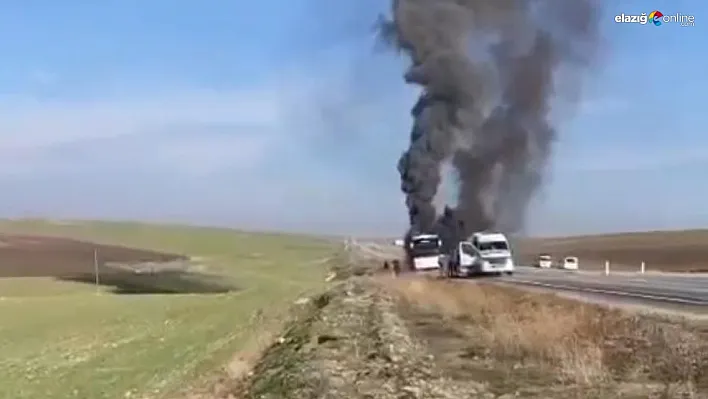 Diyarbakır'da yolcu otobüsü alevlere teslim oldu