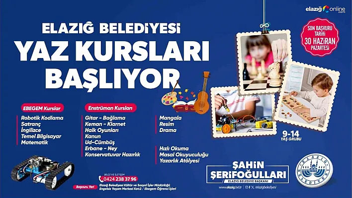 Çocuklar Bu Yaz Hem Öğrenecek Hem Eğlenecek: Elazığ'da Kurs Zamanı!