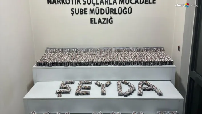 Polisten Elazığ'da dev operasyon! 24 Bin 864 sentetik ecza maddesi ele geçirildi