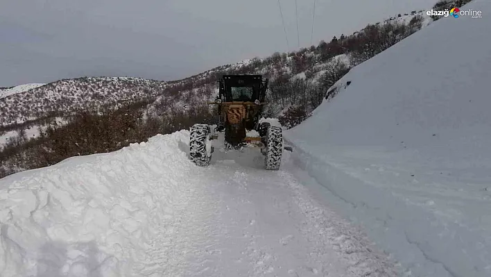 Elazığ'da Yoğun Kar Yağışı! Kapanan Köy Yolları İçin Ekipler Seferber Oldu!