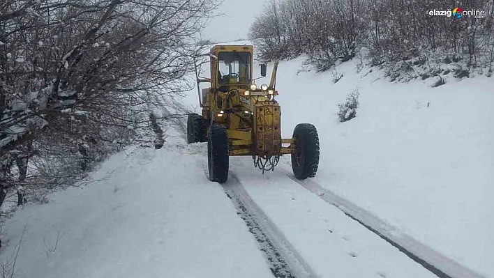 Elazığ'da Yoğun Kar Yağışı! Köy Yolları Ulaşıma Kapandı, Ekipler Seferber Oldu