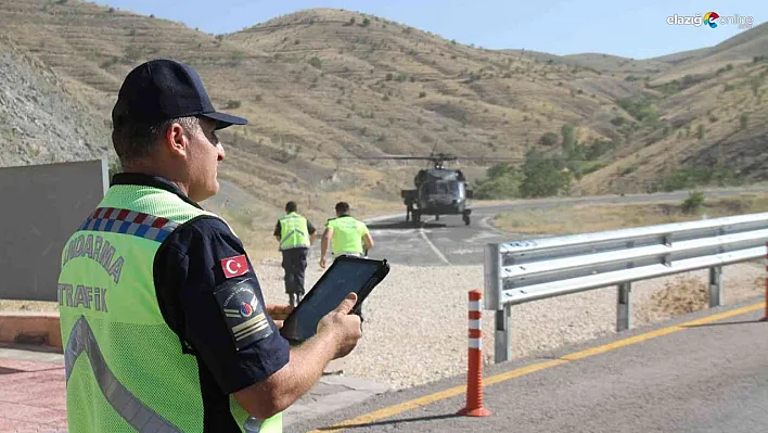 Bayram tatili dönüşü helikopter destekli trafik denetimi