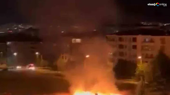 Elazığ'da Korkutan Yangın! Boş Arazide Alevler Geceyi Aydınlattı!