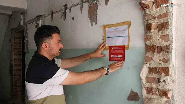 Elazığ'daki ağır hasarlı binalara kırmızı etiket!