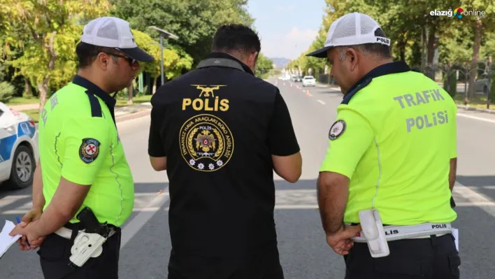 Elazığ'da dron destekli trafik denetiminde ilginç anlar!