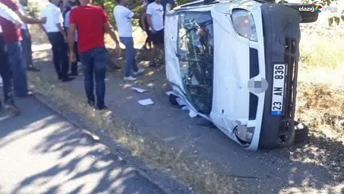 Şarampole girerek devrilen araçta 2 kişi yaralandı