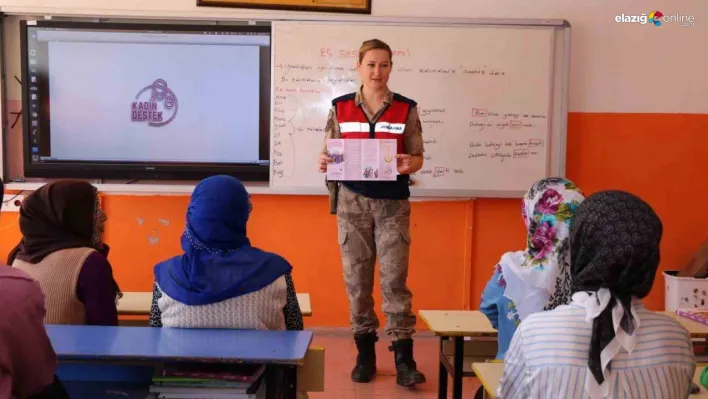 Kadına şiddetle mücadele sürüyor: Elazığ Halkalı köyünde KADES eğitimi