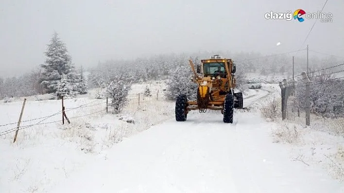 Elazığ'da kar nedeniyle 40 köy yolu kapalı