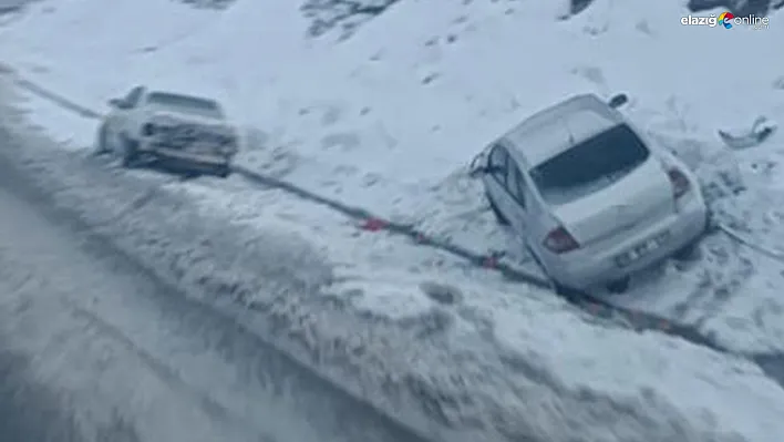 Elazığ'da Kar ve Buzlanma Trafiği Felç Etti! Kazalar Peş Peşe Geldi