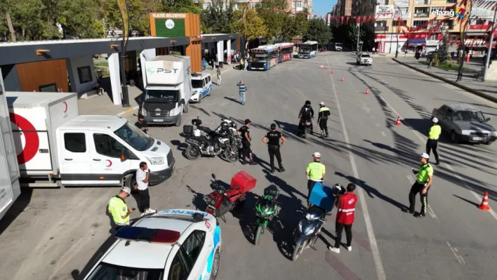 Elazığ'da motosiklet sürücülerine sıkı denetim: 20 motosiklet trafikten men edildi!