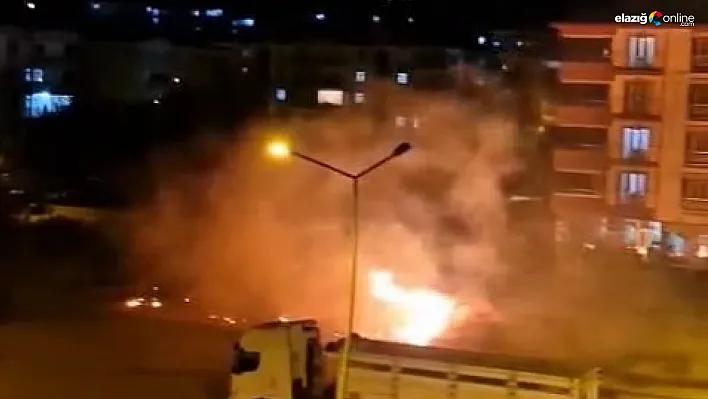 Elazığ'da Ot Yangını! Boş Arazide Çıkan Alevler Korkuttu!