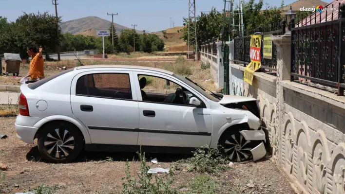 Bahçe duvarına çarpan otomobilde 5 kişi yaralandı