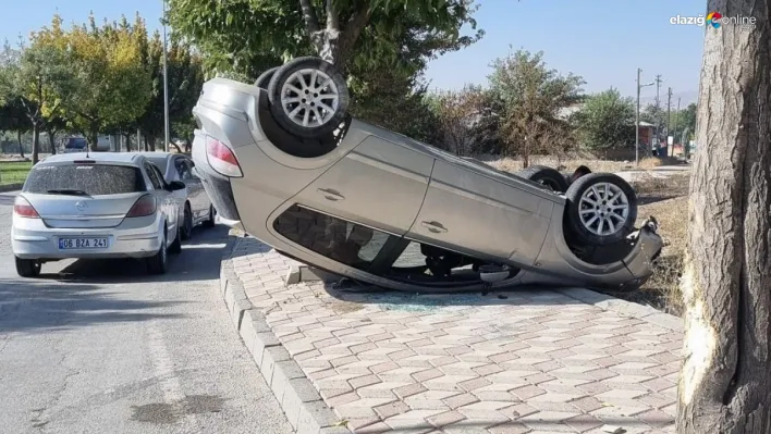 Elazığ'da yürekleri ağıza getiren kaza: Sürücü kontrolü kaybetti!