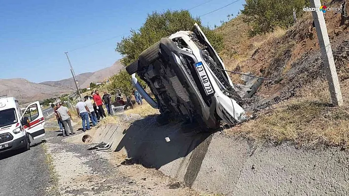 Kazanın adresi Keban yolu! Kontrolden çıkan otomobil yan yattı: 1 yaralı