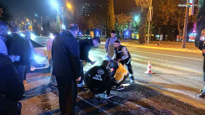 Elazığ Malatya Caddesi'nde Kaza: Yolun Karşısına Geçen Şahıs Otomobilin Çarpmasıyla Yaralandı!