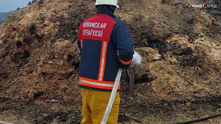 Elazığ Kovancılar'da Samanlık Yangını! İtfaiye Felaketi Önledi!