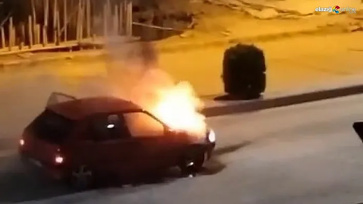 Seyir halindeki araç bir anda yanmaya başladı