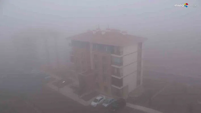 Elazığ'ı saran sis, sürücülere zor anlar yaşatıyor