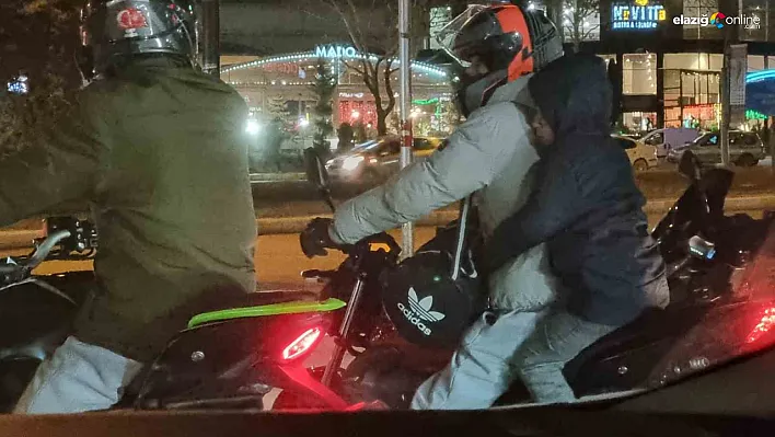 Elazığ'da Tehlikeli Motosiklet Yolculuğu!