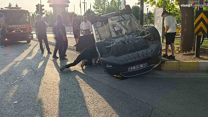 Elazığ'da Trafik Kazası: Takla Atan Araçta 2 Kişi Yaralandı!