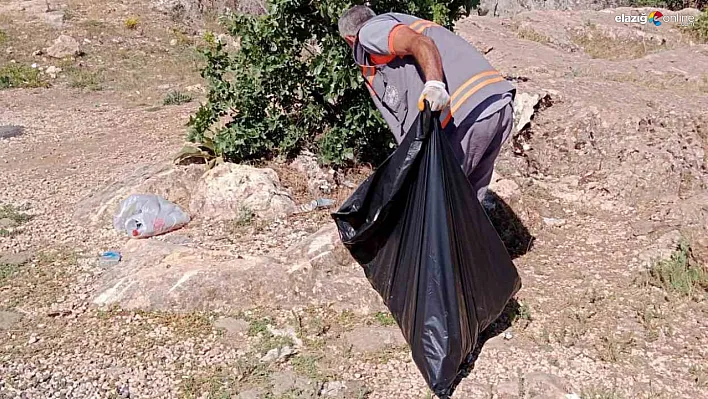 Piknikçiler kirletti, Elazığ Belediyesi temizledi