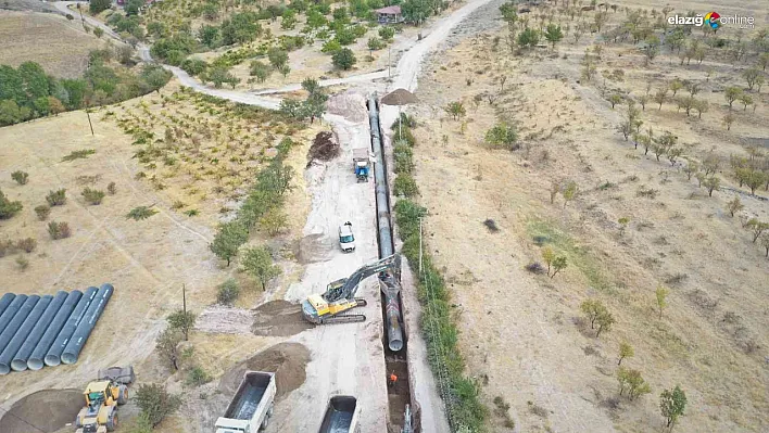 Elazığ içme suyu isale hattı 2. kısım işinde çalışmalar sürüyor