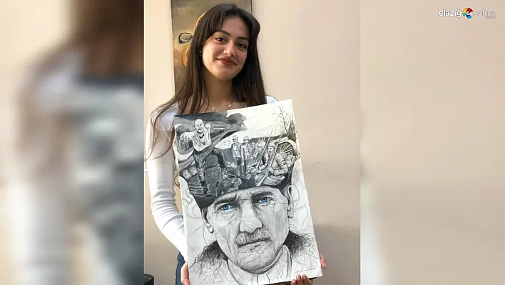 Elazığlı Genç Sanatçı Zehra Karaman'dan 18 Mart'a Özel Atatürk Portresi!