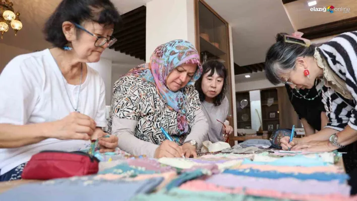 Japonya'dan Elazığ'a iğne oyası öğrenmek için geldiler!