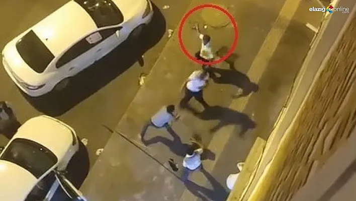 İki grup arasında taşlı, sopalı, tabureli kavga kamerada
