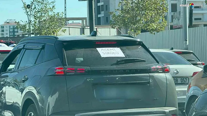 Kadın şoför aracına 'Acemi sürücü' yazısı asarak önlem aldı