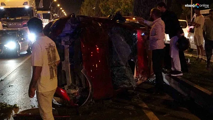 Malatya'da Feci Kaza! Kontrolden Çıkan Araç Karşı Şeride Uçtu, 2 Yaralı!