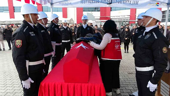 Malatya'da kazada şehit olan polis memuru için tören düzenlendi