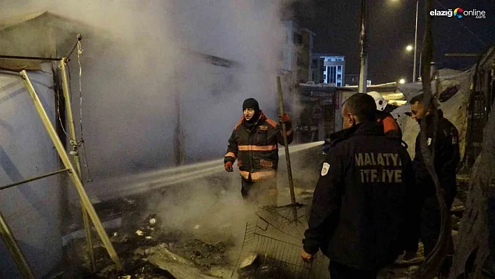 Malatya'da konteyner çarşıda yangın: 1 yaralı
